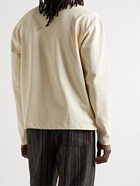 YMC - Embroidered Cotton-Jersey T-Shirt - Neutrals