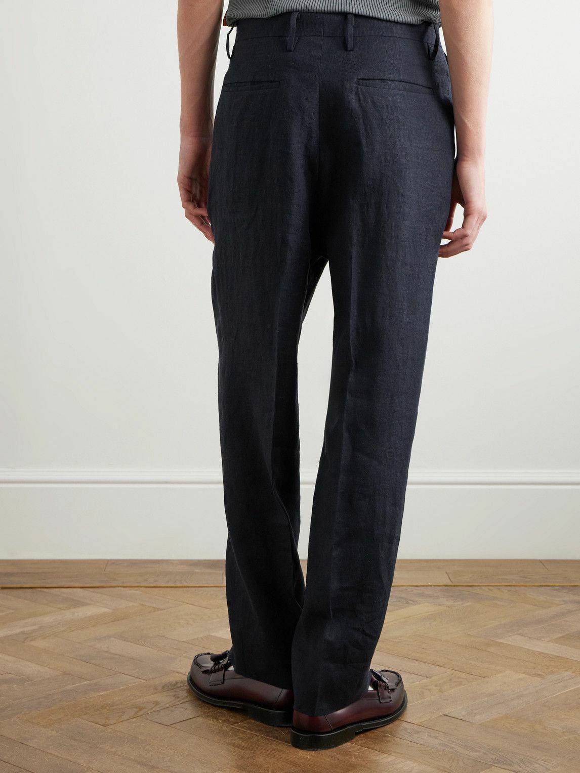 Kaptain Sunshine - Shoecut Slacks Straight-Leg Pleated Linen