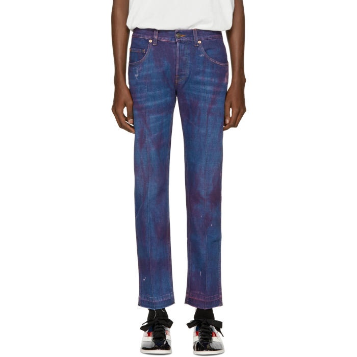 Photo: Gucci Blue Stonewashed Tapered Jeans