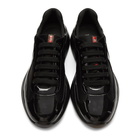 Prada Black Patent Leather and Mesh Sneakers