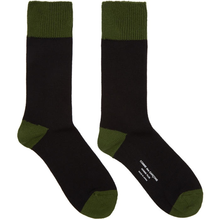 Photo: Comme des Garçons Homme Plus Black and Green Jersey Socks 