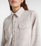 God's True Cashmere Clarity plaid cashmere shirt with quartz