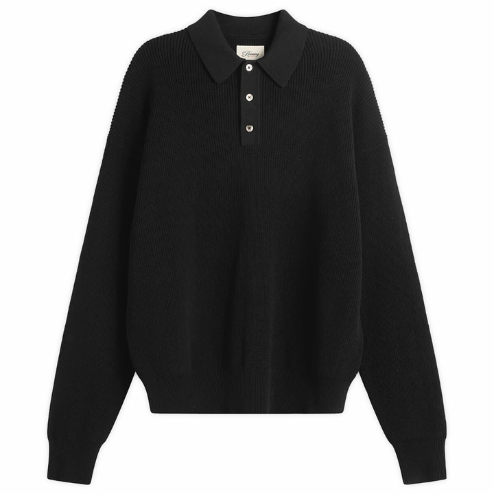Photo: Ronning Men's Long Sleeve Knit Polo in Black