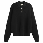 Ronning Men's Long Sleeve Knit Polo in Black