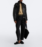 Isabel Marant Malvin leather-trimmed suede mules