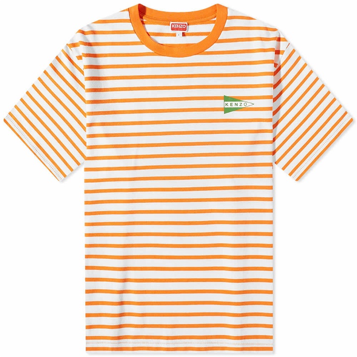 Photo: Kenzo Paris Men's Nautical Striped Oversize T-Shirt in Medium Orange