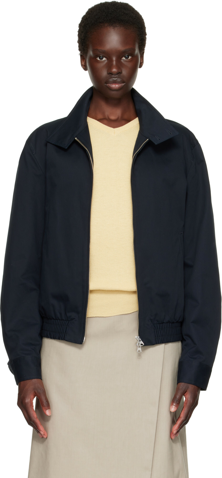 TONYWACK Navy High Density Cotton Harrington Jacket