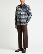 Fendi Mens Shirt Midnight in Blue