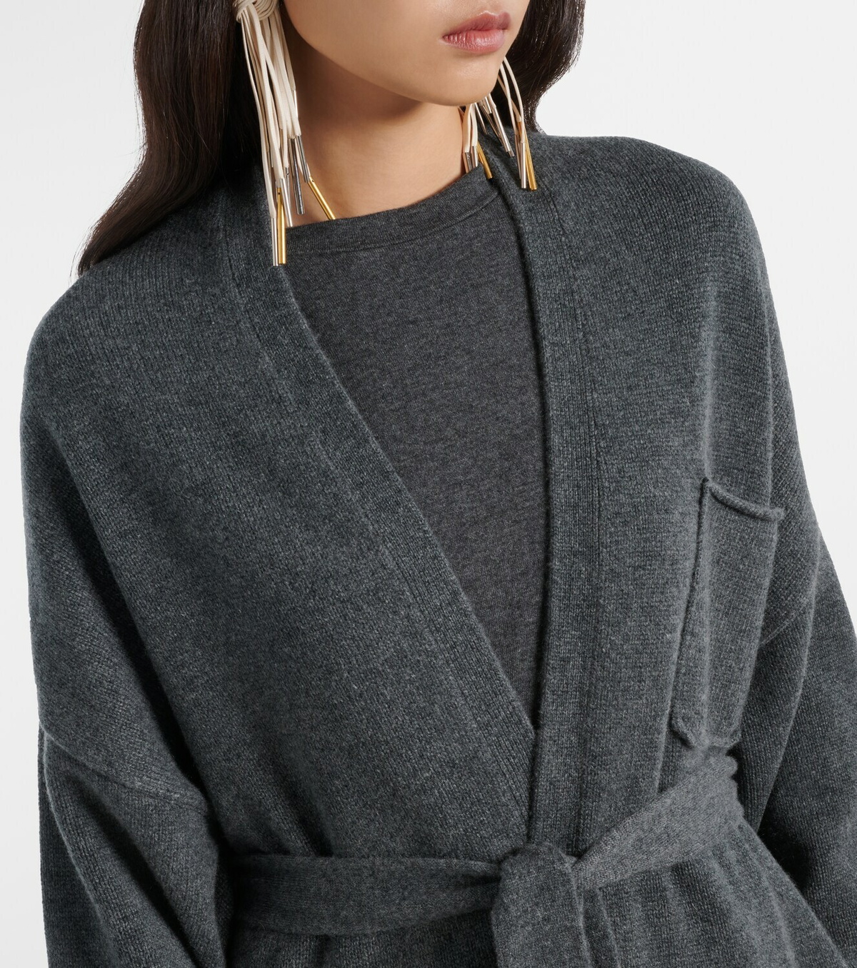 Extreme Cashmere N°105 Coat belted cashmere wrap cardigan