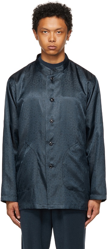 Photo: The Conspires Navy Paisley Stand Collar Jacket