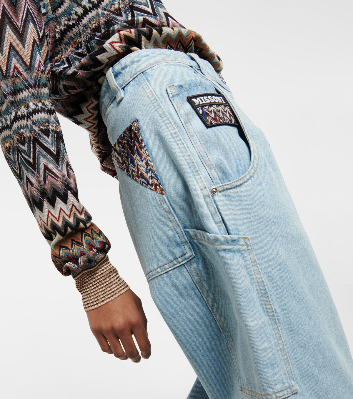 【MISSONI 】ミッソーニ　ワイドパンツ¥12,000→¥10,000 Zigzag lamé wide-leg pants in multicoloured - Missoni