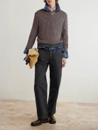 Enfants Riches Déprimés - Puke & Cry Intarsia Cotton Half-Zip Sweater - Brown