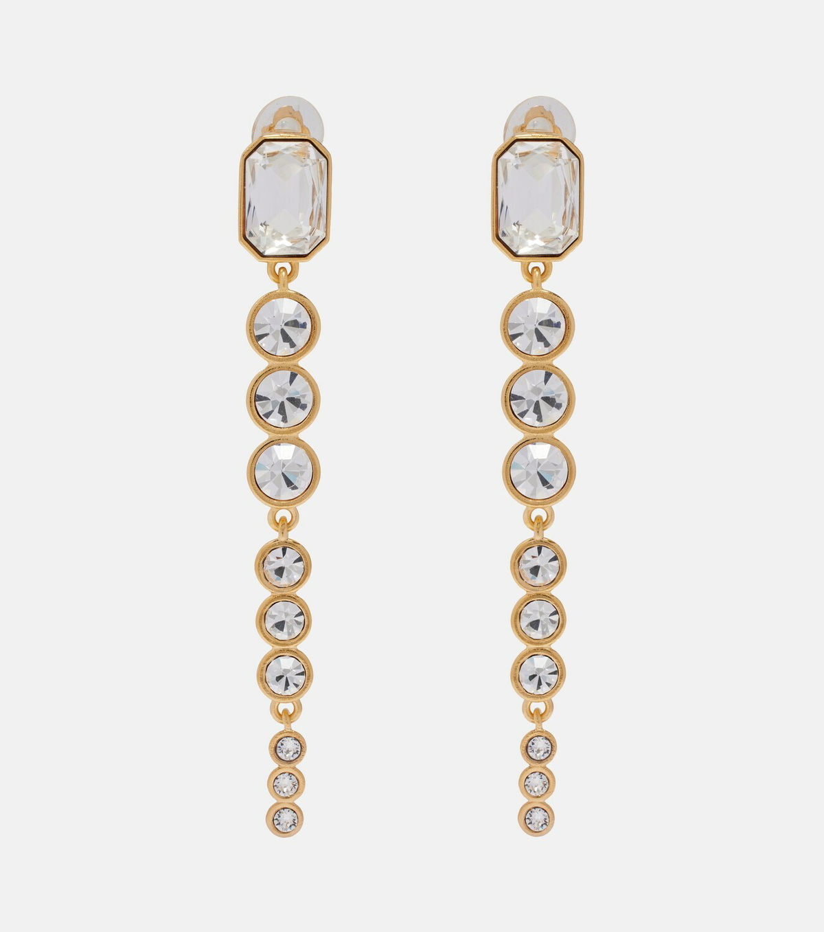 Oscar de la Renta Crystal-embellished clip-on earrings
