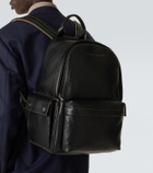Brunello Cucinelli Logo leather backpack
