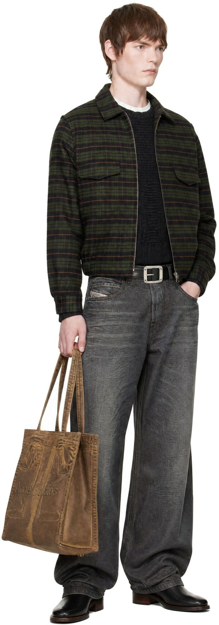 Carne Bollente Green Stay Plaid Jacket