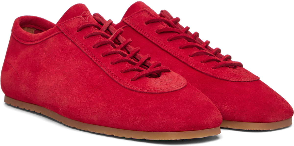 Dries Van Noten Red Suede Sneakers