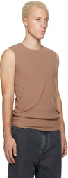Jil Sander Tan Ribbed Tank Top