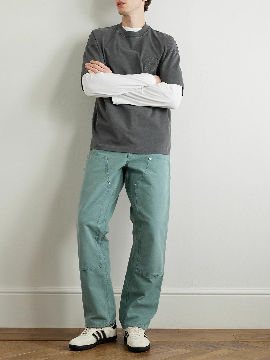 Carhartt WIP - Double Knee Straight-Leg Organic Cotton-Canvas Carpenter Trousers - Blue