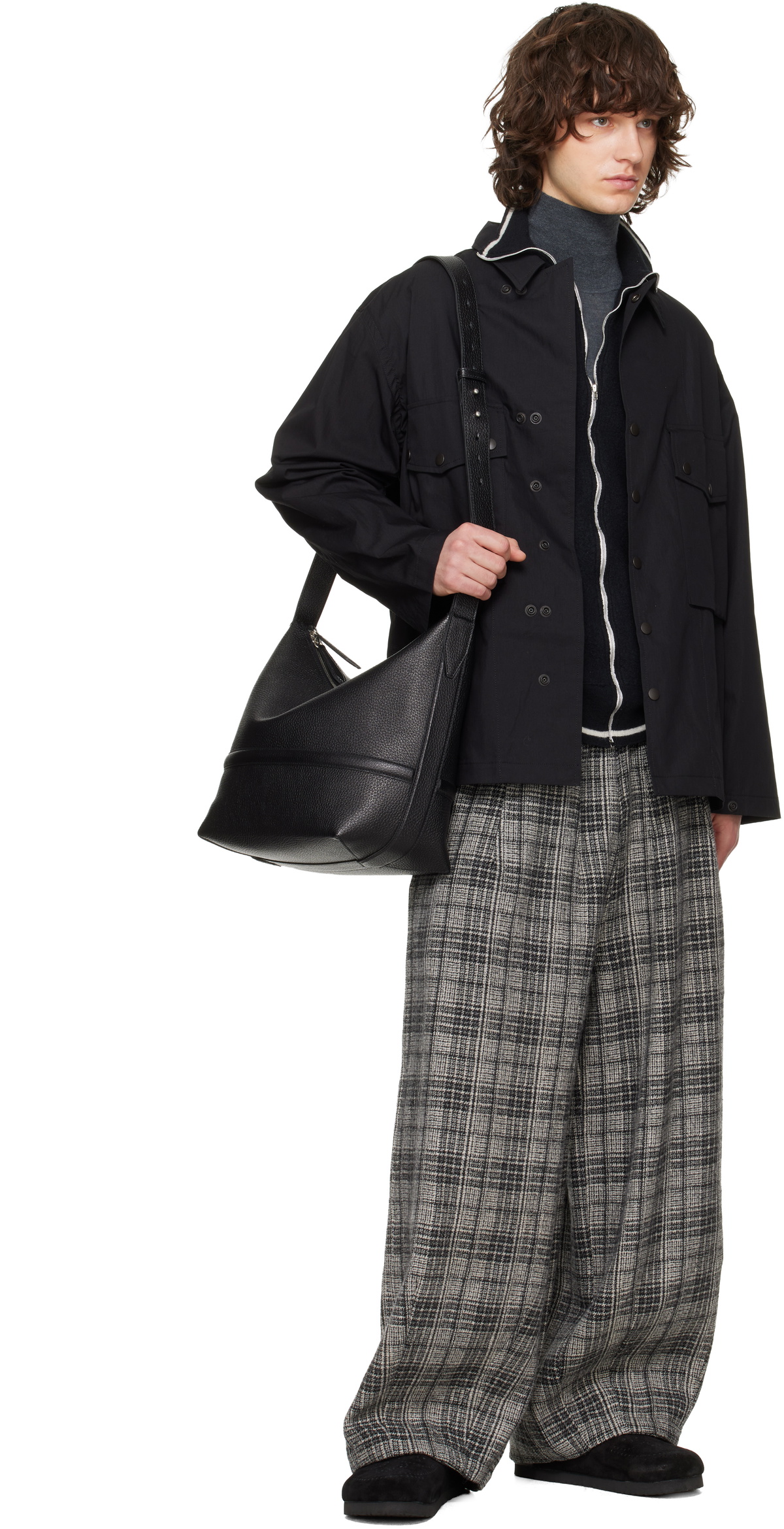 NEEDLES Black Suede Clog Slip-on Loafers Needles