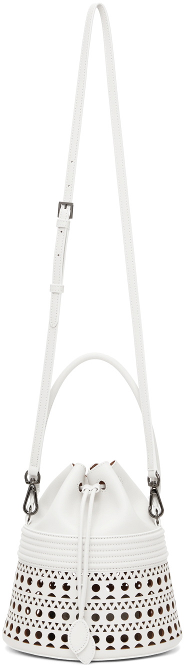 ALAÏA White Corset 19 Bucket Bag ALAÏA