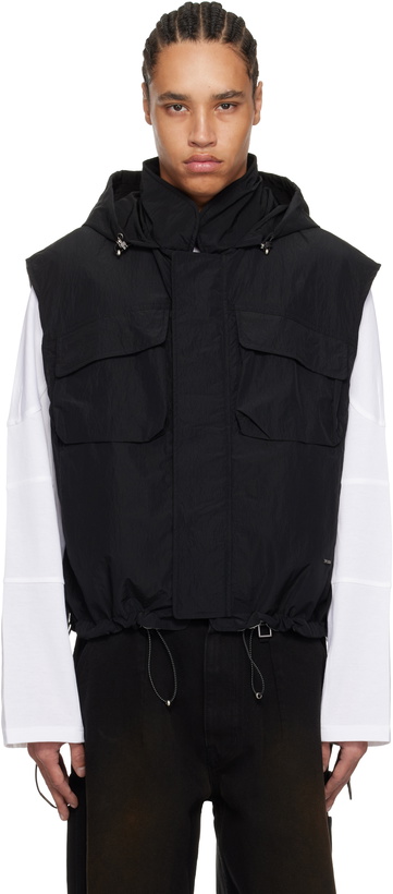 Photo: WOOYOUNGMI Black Nylon Technical Vest