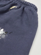 Gallery Dept. - Paint-Splattered Denim-Trimmed Cotton-Jersey Sweatpants - Blue