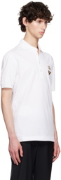 Dolce&Gabbana White Embroidered-Graphic Polo