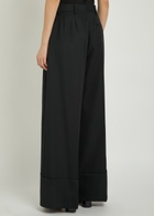 Simone Rocha Turn-up Wide-leg Gabardine Trousers Black
