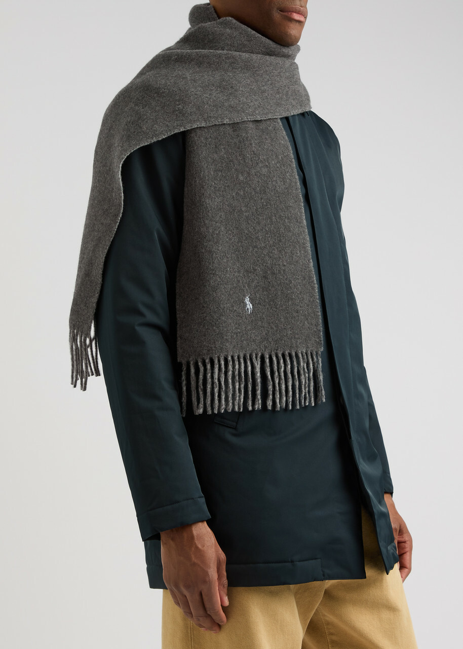 Polo Ralph Lauren Reversible Wool-blend Scarf - Grey - One Size