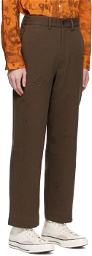 Small Talk Studio Brown Embroidered Trousers