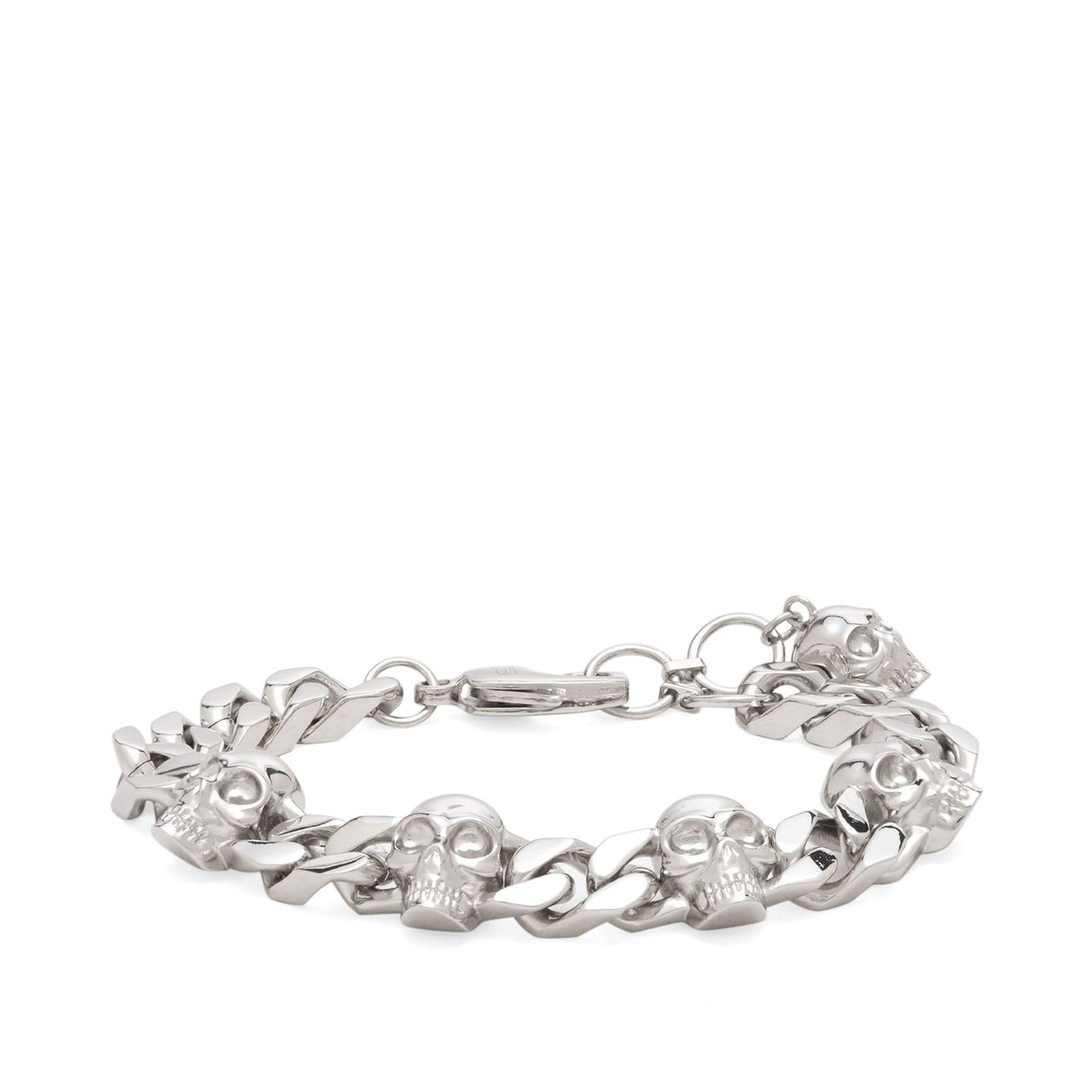 Alexander McQueen Men's Skull Chain Bracelet in Palladium 