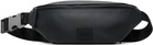 Hugo Black Logo Patch Grained Belt Bag