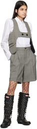 Noir Kei Ninomiya Gray Glencheck Shorts