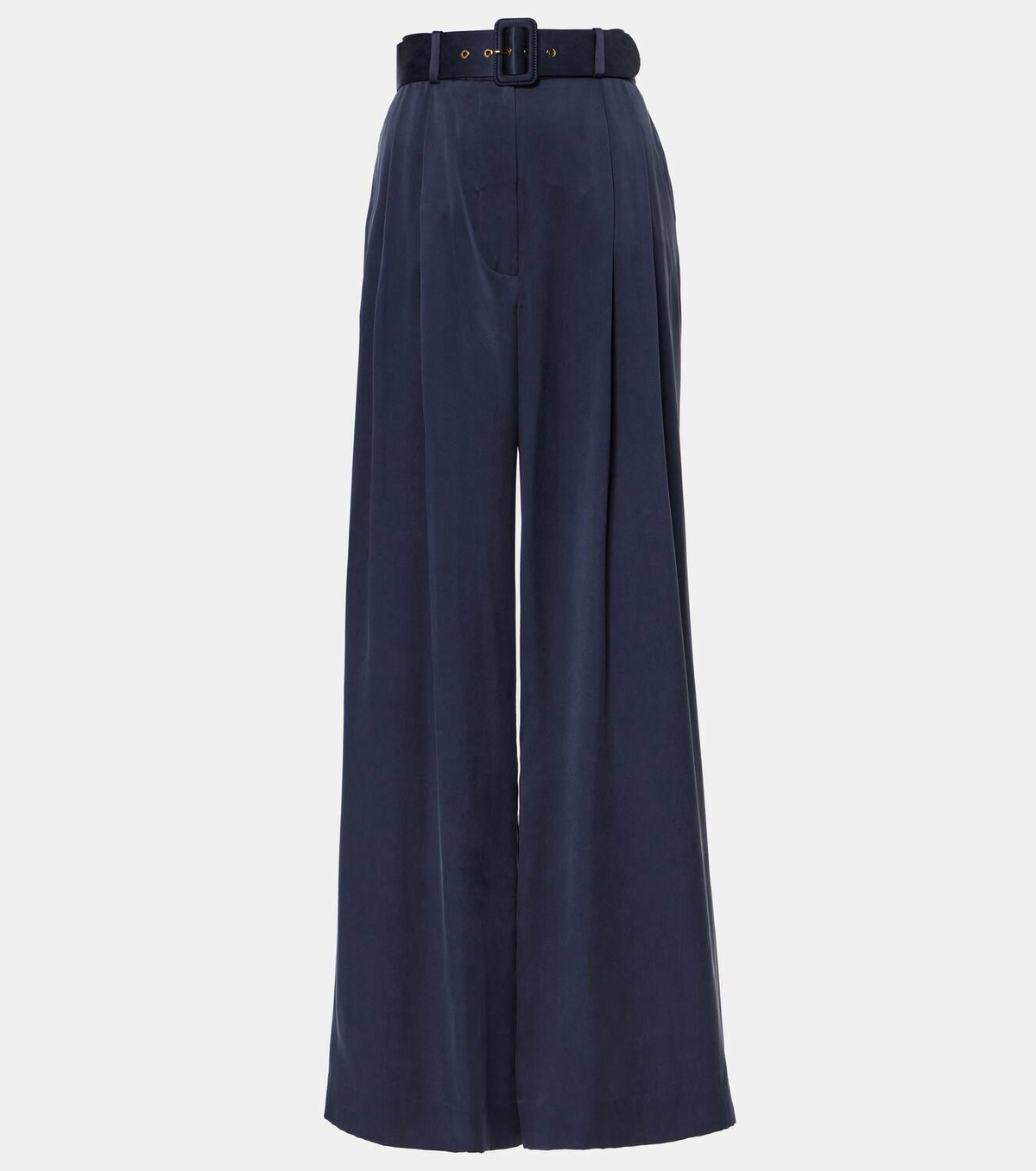 【送料&関税込】Zimmermann Blue Silk Pants Zimmermann Belted Silk Tuck Pants - Bergdorf Goodman