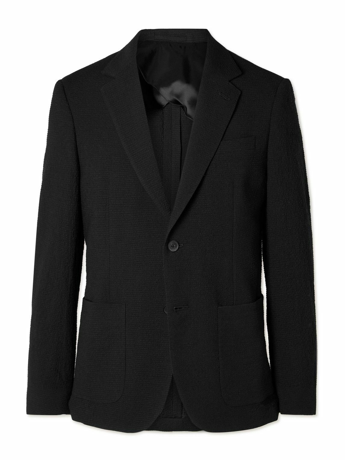 Mr P. - Wool-Blend Seersucker Blazer - Black