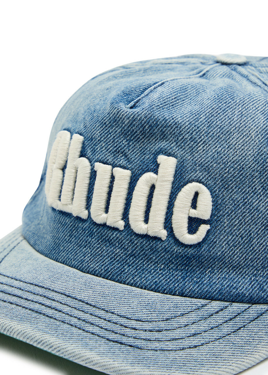 Rhude Logo-embroidered Denim cap - Light Blue - One Size
