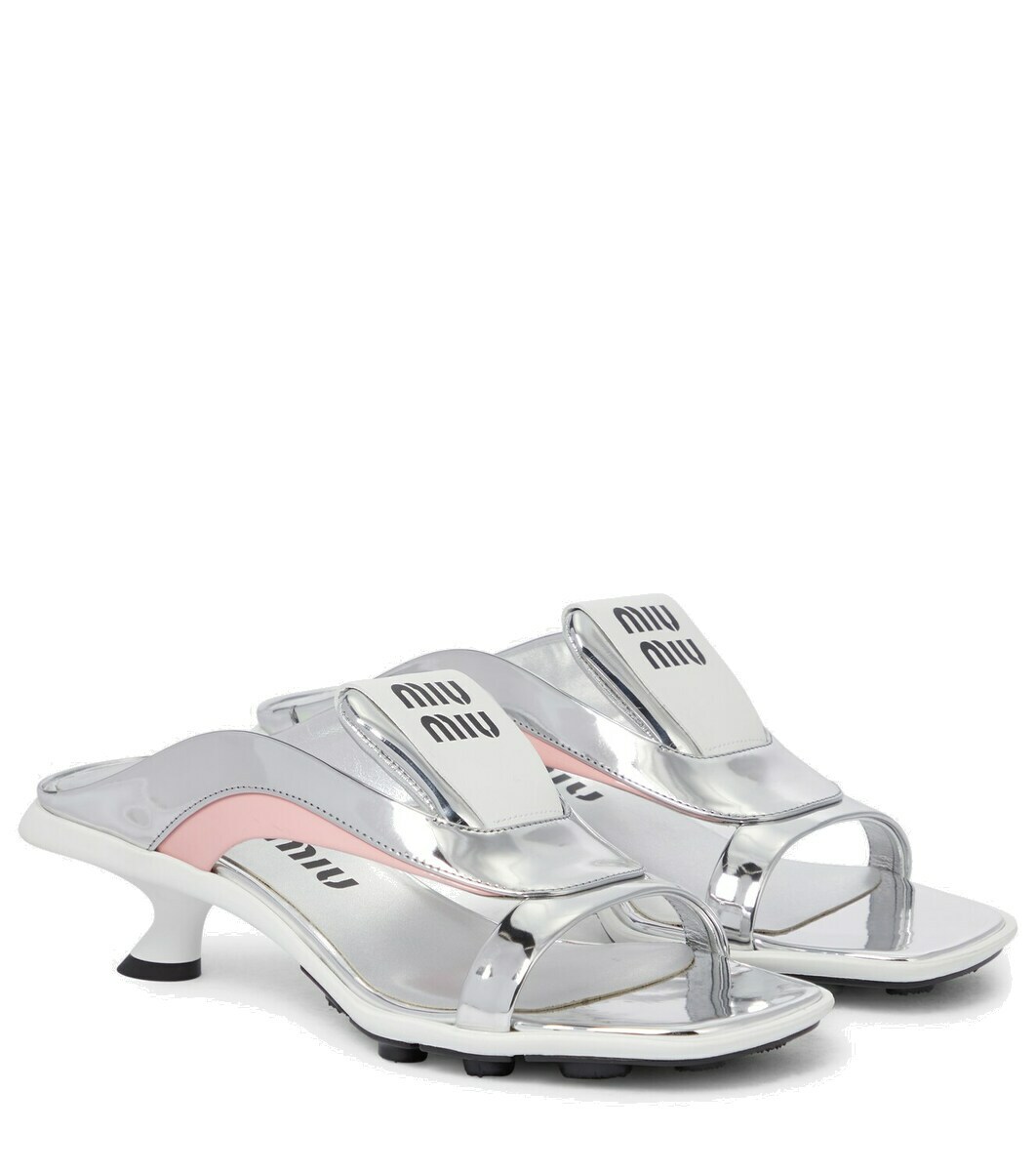 Miu Miu Metallic leather sandals Miu Miu