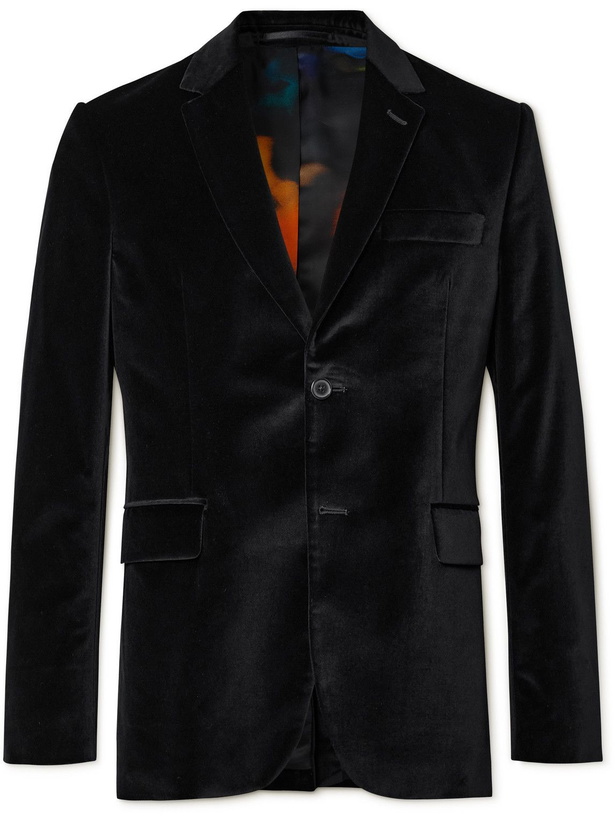 Photo: Paul Smith - Slim-Fit Cotton-Velvet Tuxedo Jacket - Black