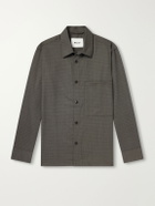 NN07 - Freddy 10071 Checked Basketweave Wool-Blend Shirt - Gray