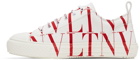 Valentino Garavani White & Red 'VLTN' Giggies Low Sneakers