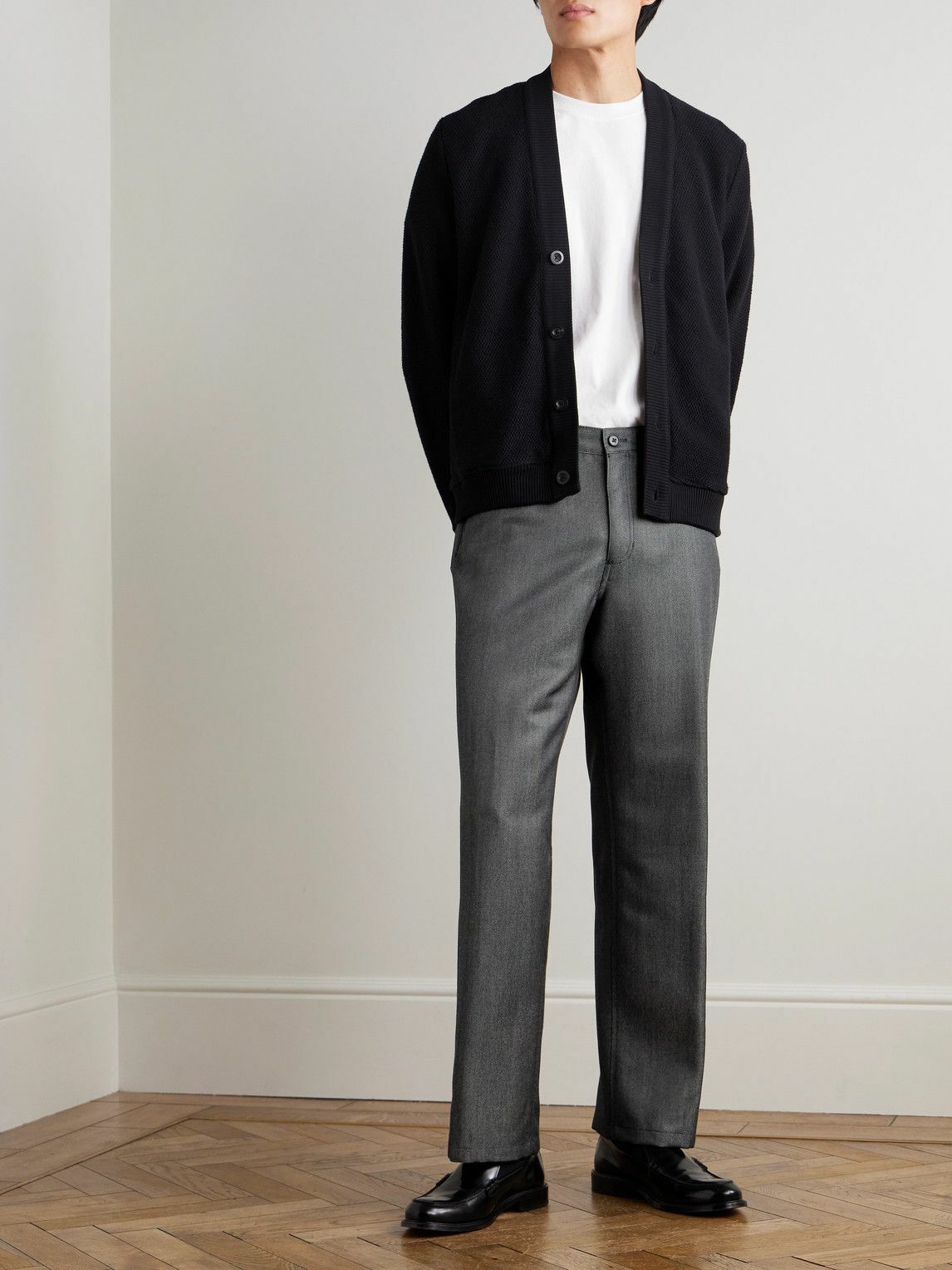 Mr P. - Straight-Leg Wool and Mohair-Blend Jeans - Black