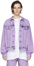 drew house SSENSE Exclusive Purple Secret Trucker Denim Jacket