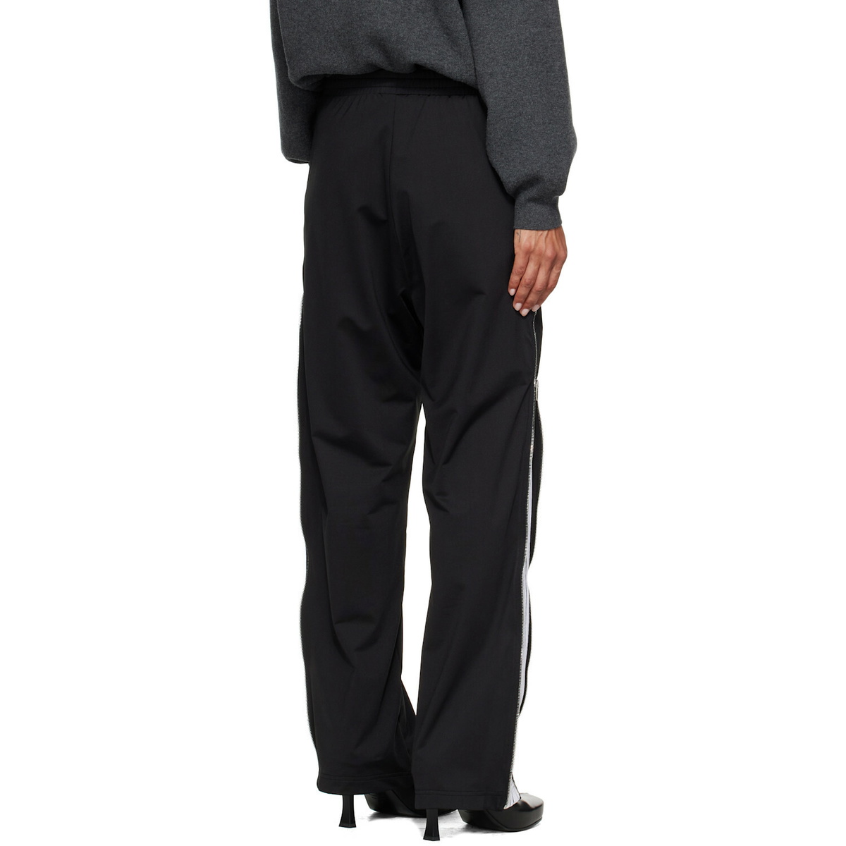 Balenciaga Black Zipped Loop Sports Icon Sporty Track Pants