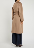 Weekend Max Mara Resina Belted Wool-blend Coat Brown