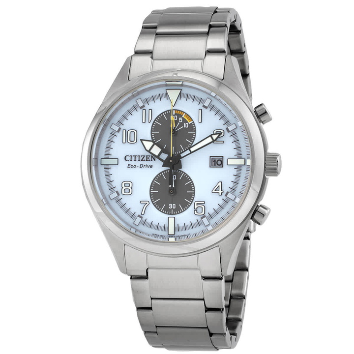 Photo: Citizen Chronograph Eco-Drive White Dial Mens Watch CA7028-81A