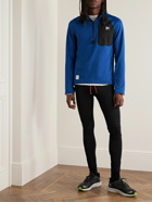 DISTRICT VISION - Luca Shell-Trimmed Recycled Stretch-Jersey Half-Zip Running Top - Blue