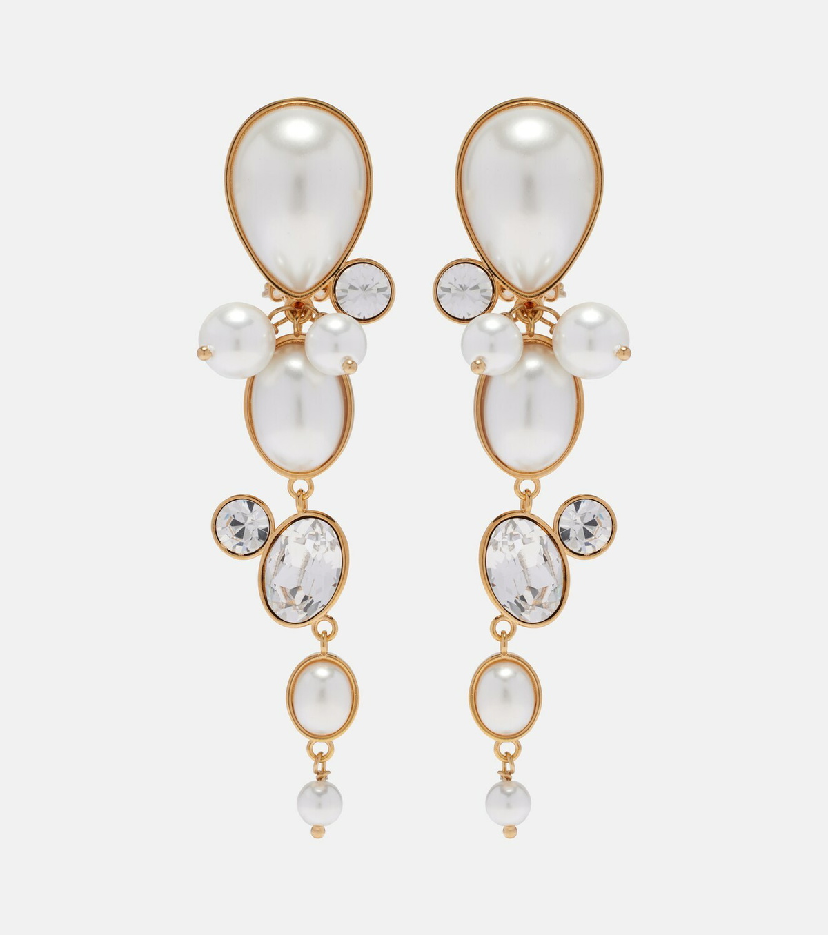 Oscar de la Renta Embellished clip-on earrings