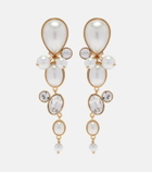 Oscar de la Renta Embellished clip-on earrings
