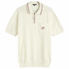 Malbon Men's Campania Knitted Polo in Ivory