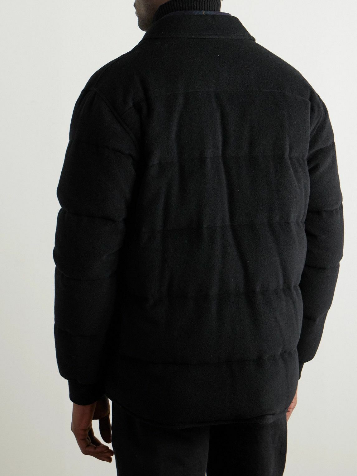 Ralph Lauren Purple label - Bennett Quilted Wool-Blend Felt Down Jacket - Black